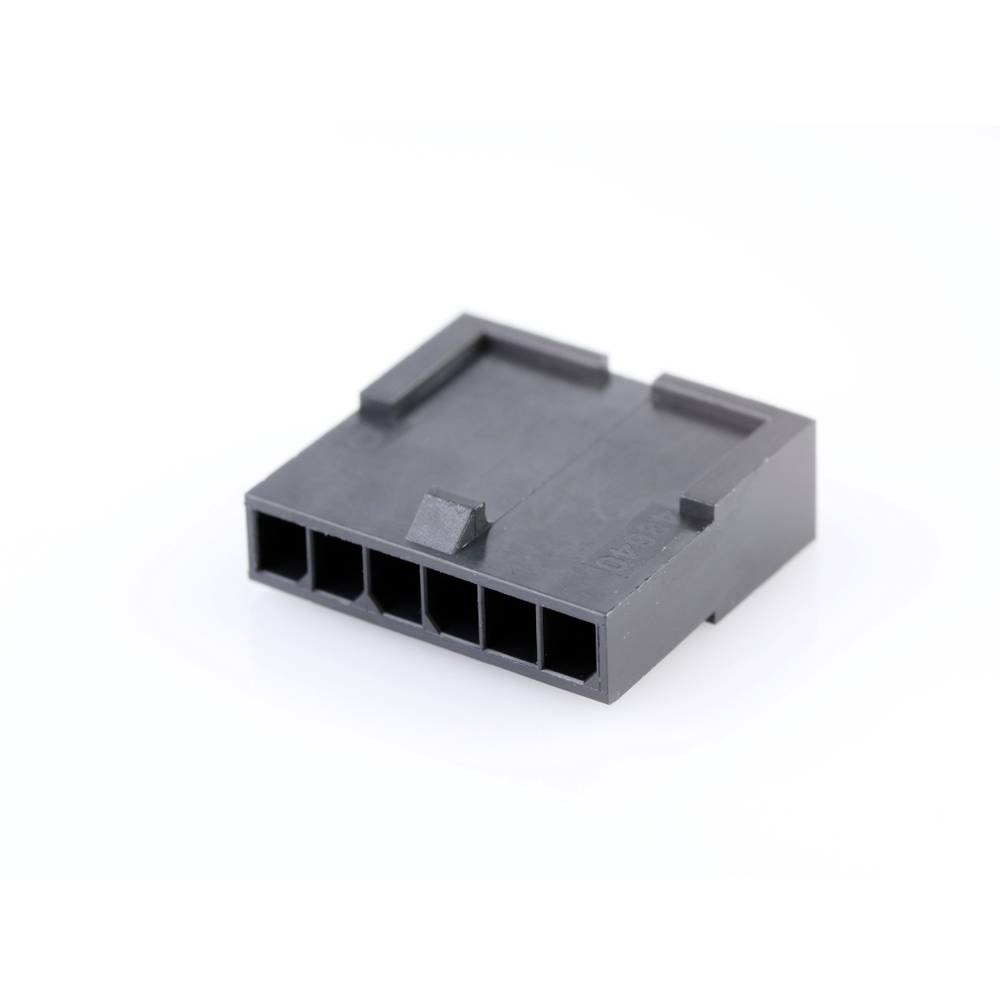 Molex 436400601 Micro-Fit 3.0 Plug Housing, Single Row, 6 Circuits, UL 94V-0, Low-Halogen, Black