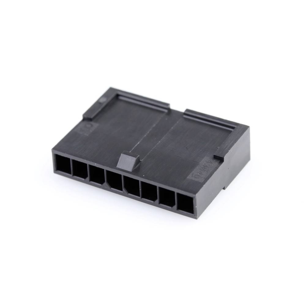 Molex 436400801 Micro-Fit 3.0 Plug Housing, Single Row, 8 Circuits, UL 94V-0, Low-Halogen, Black