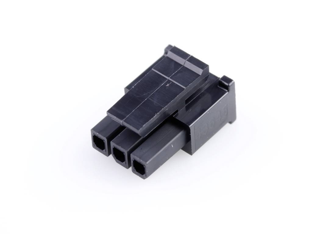 MOLEX 436450308 Micro-Fit 3.0 Receptacle Housing, Single Row, 3 Circuits, UL 94V-0, Low-Halogen