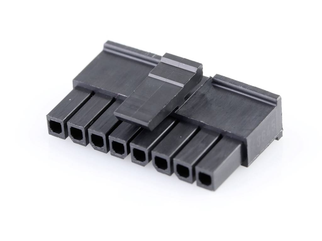 MOLEX 436450800 Micro-Fit 3.0 Receptacle Housing, Single Row, 8 Circuits, UL 94V-0, Black