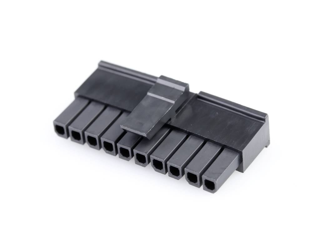 MOLEX 436451000 Micro-Fit 3.0 Receptacle Housing, Single Row, 10 Circuits, UL 94V-0, Black