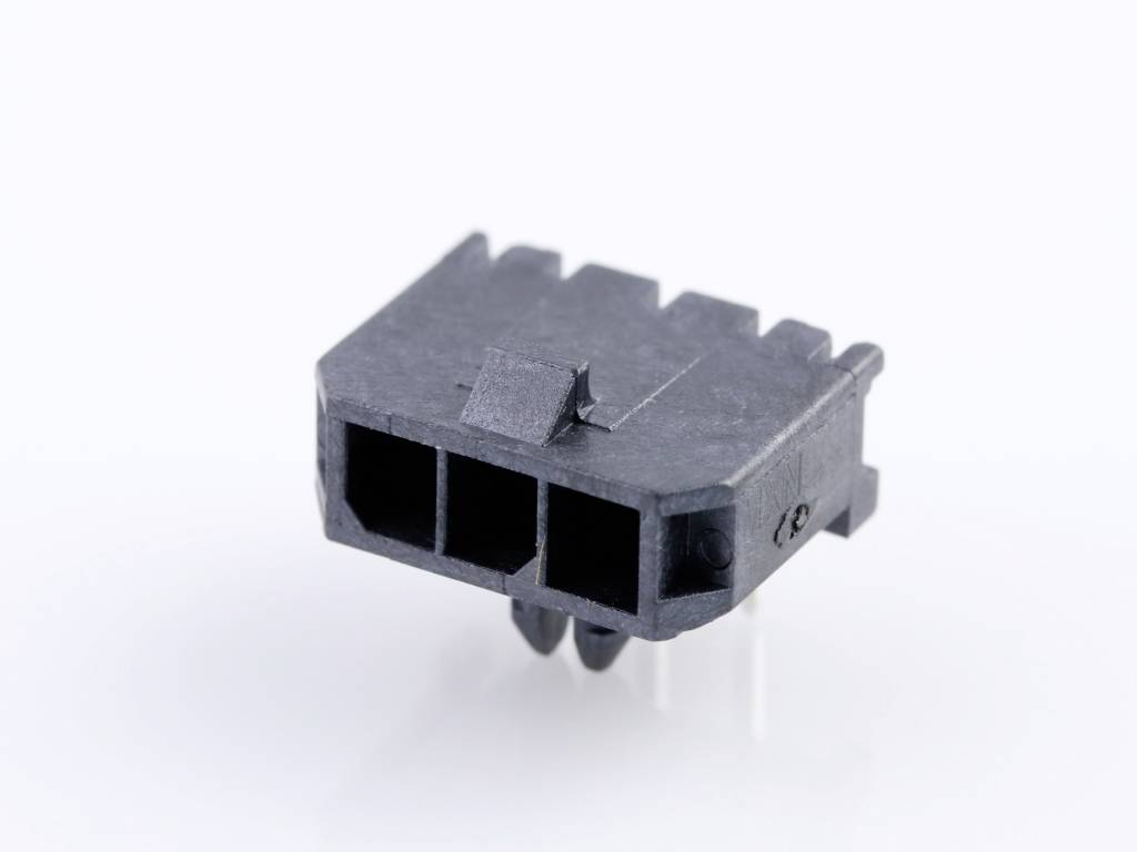 MOLEX 436500301 Micro-Fit 3.0 Right-Angle Header, 3.00mm Pitch, Single Row, 3 Circuits, with Sn