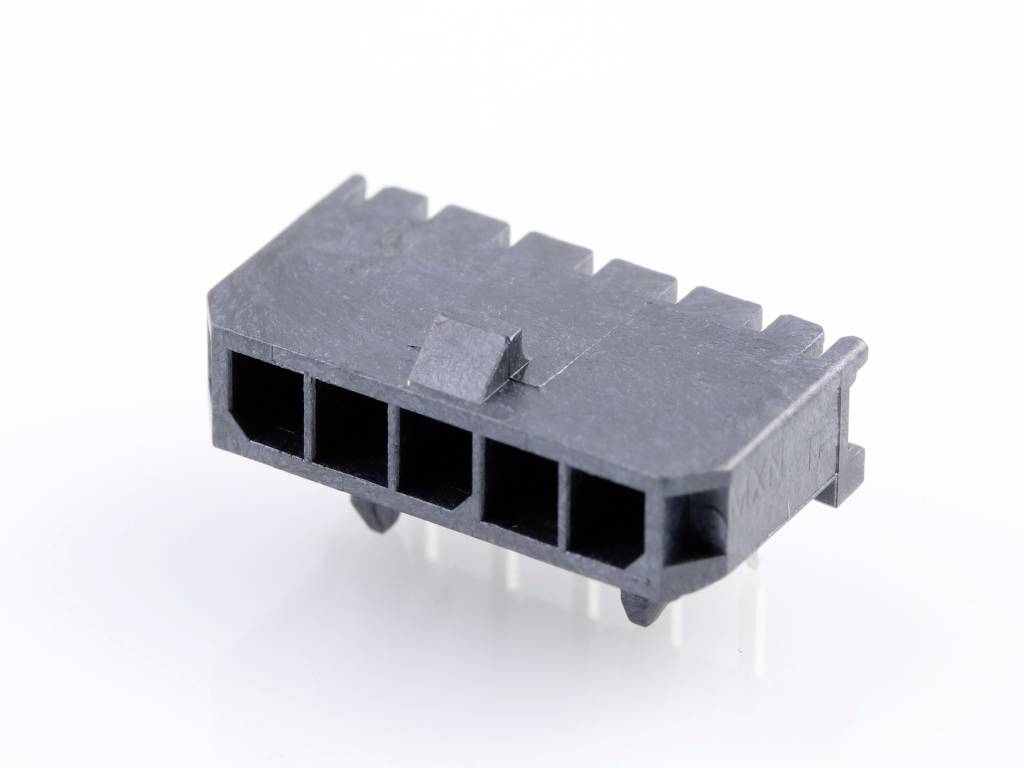 MOLEX 436500500 Micro-Fit 3.0 Right-Angle Header, 3.00mm Pitch, Single Row, 5 Circuits, with Sn