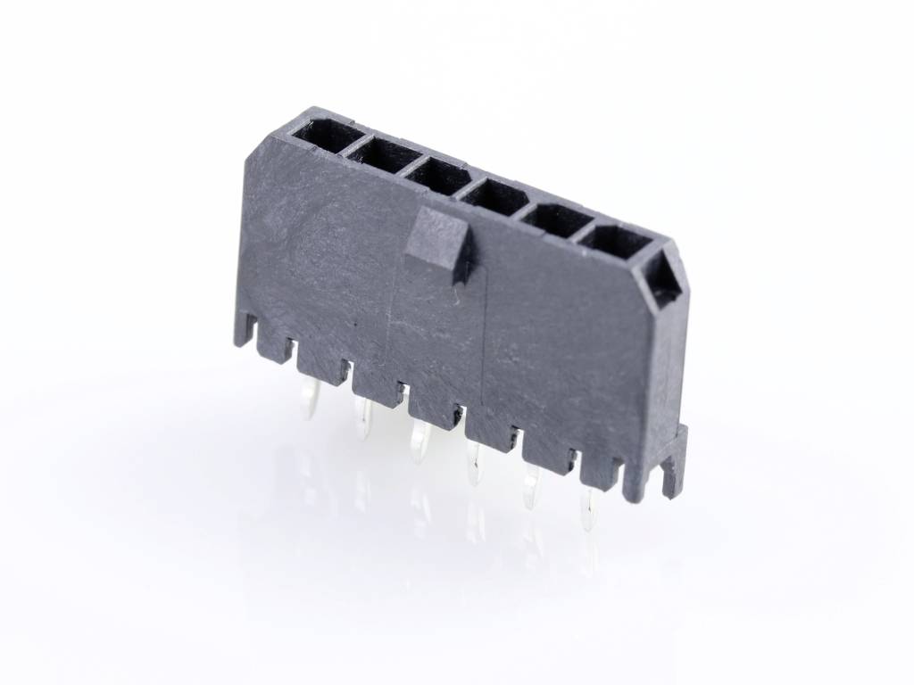 MOLEX 436500616 Micro-Fit 3.0 Vertical Header, 3.00mm Pitch, Single Row, 6 Circuits, with PCB P