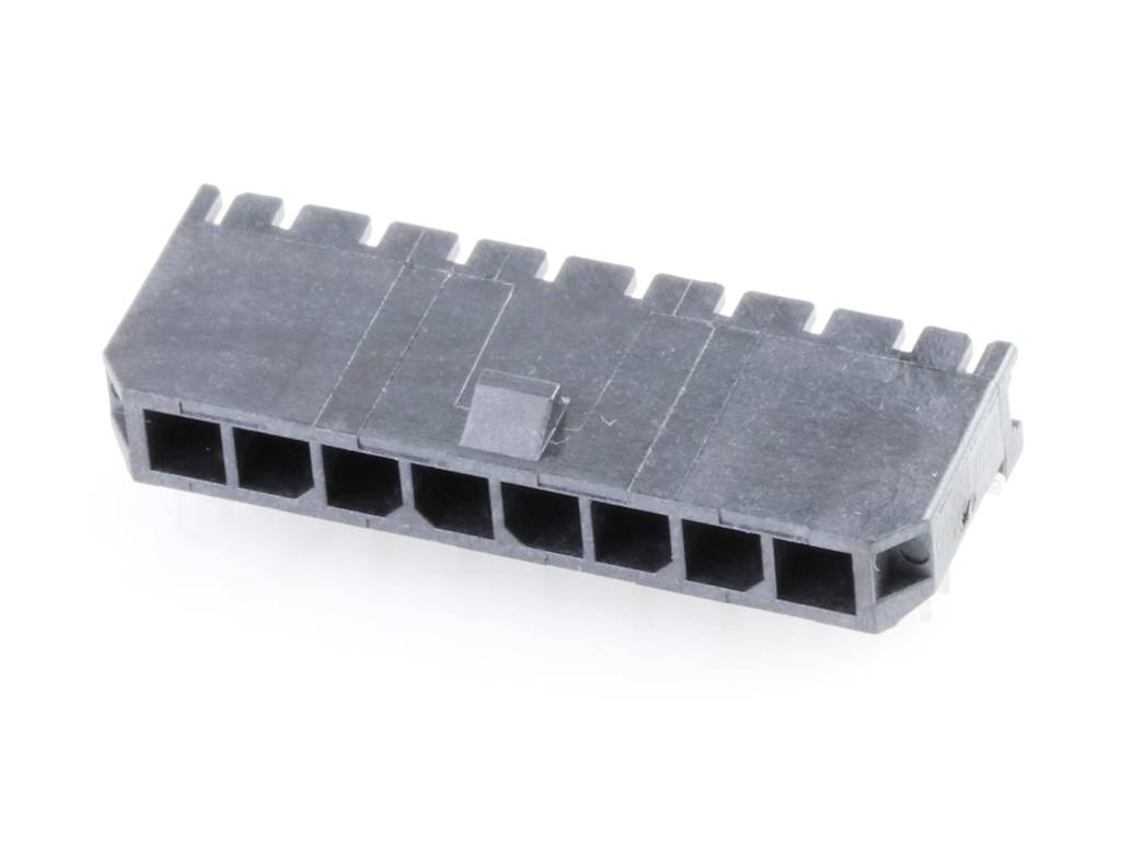 MOLEX 436500803 Micro-Fit 3.0 Right-Angle Header, 3.00mm Pitch, Single Row, 8 Circuits, with PC