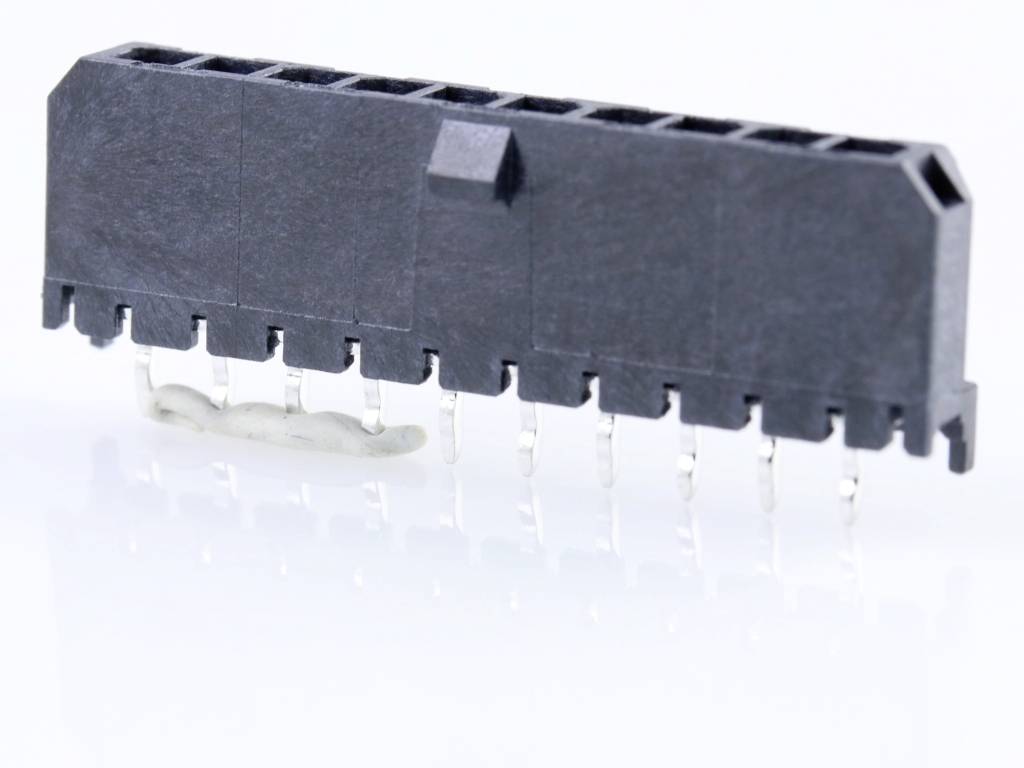 MOLEX 436501015 Micro-Fit 3.0 Vertical Header, 3.00mm Pitch, Single Row, 10 Circuits, with PCB