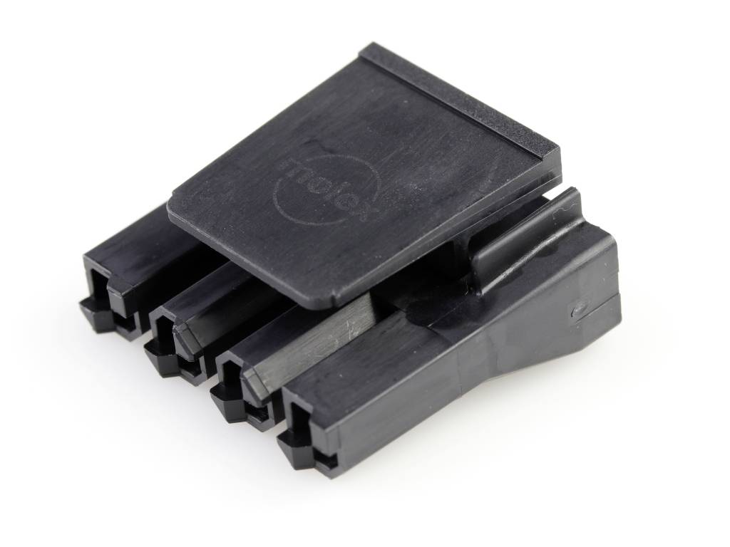 MOLEX 444412004 7.50mm Pitch Sabre Receptacle Crimp Housing, UL 94V-0, 4 Circuits, Black