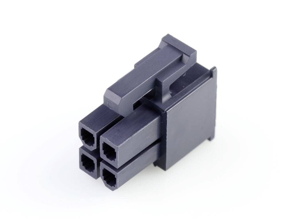 MOLEX 469920410 Mini-Fit Jr. Receptacle Housing, Dual Row, Nylon 6/6, UL 94V-2, 4 Circuits, Glo