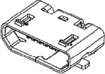 MOLEX 473461001 2000 pcs Micro-USB B Receptacle without Flange, Bottom Mount, Surface Mount, Le