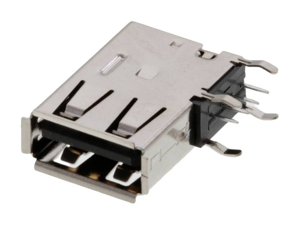 MOLEX 482040001 Universal Serial Bus (USB) Shielded I/O Receptacle, Type A Upright Right-Angle,