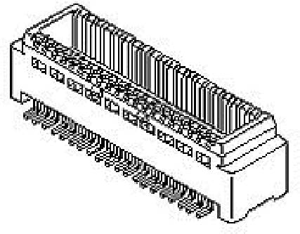 MOLEX 539160208 1500 pcs 0.50mm Pitch SlimStack Plug, Surface Mount, Dual Row, Vertical, 4.00mm