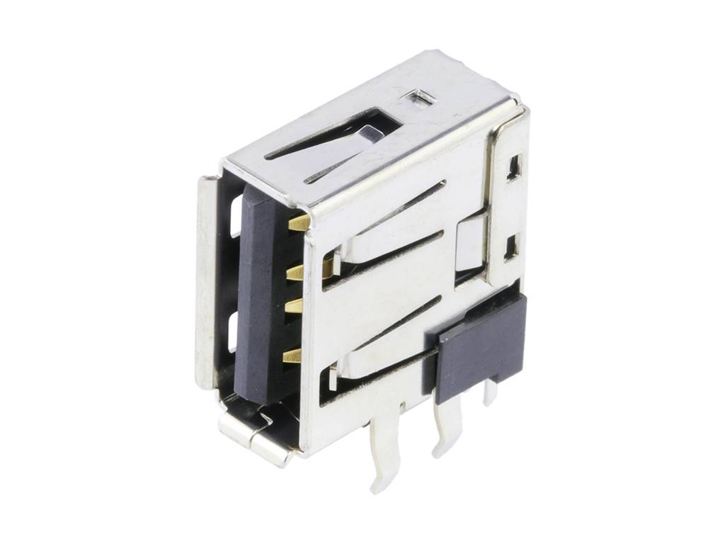 MOLEX 673298000 Universal Serial Bus (USB) Shielded I/O Receptacle, Type A, Single Upright Righ