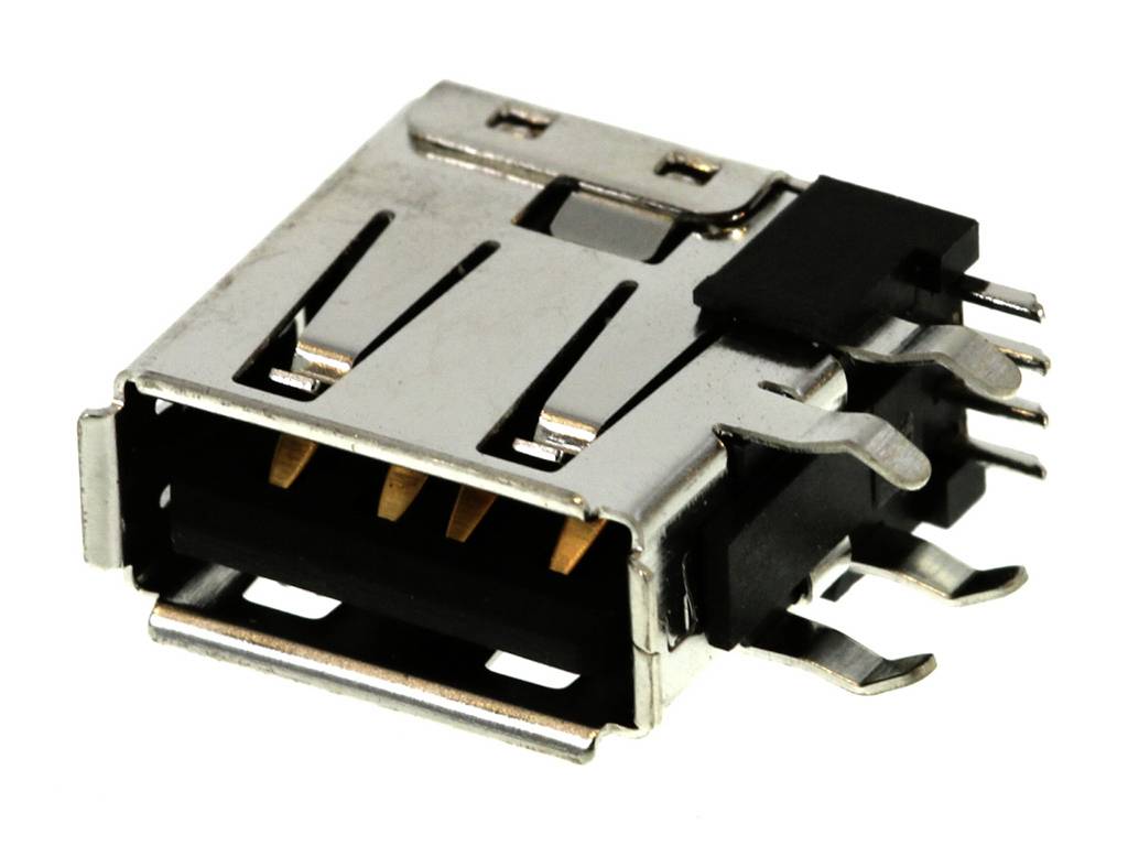 MOLEX 673298001 Universal Serial Bus (USB) Shielded I/O Receptacle, Type A Single Upright Right