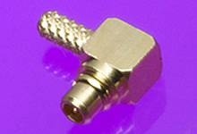 MOLEX 734152161 50 Ohms, MMCX Right-Angle Plug, Solder, RG-405 (.086) Cable, Gold Flash (Au) Pl
