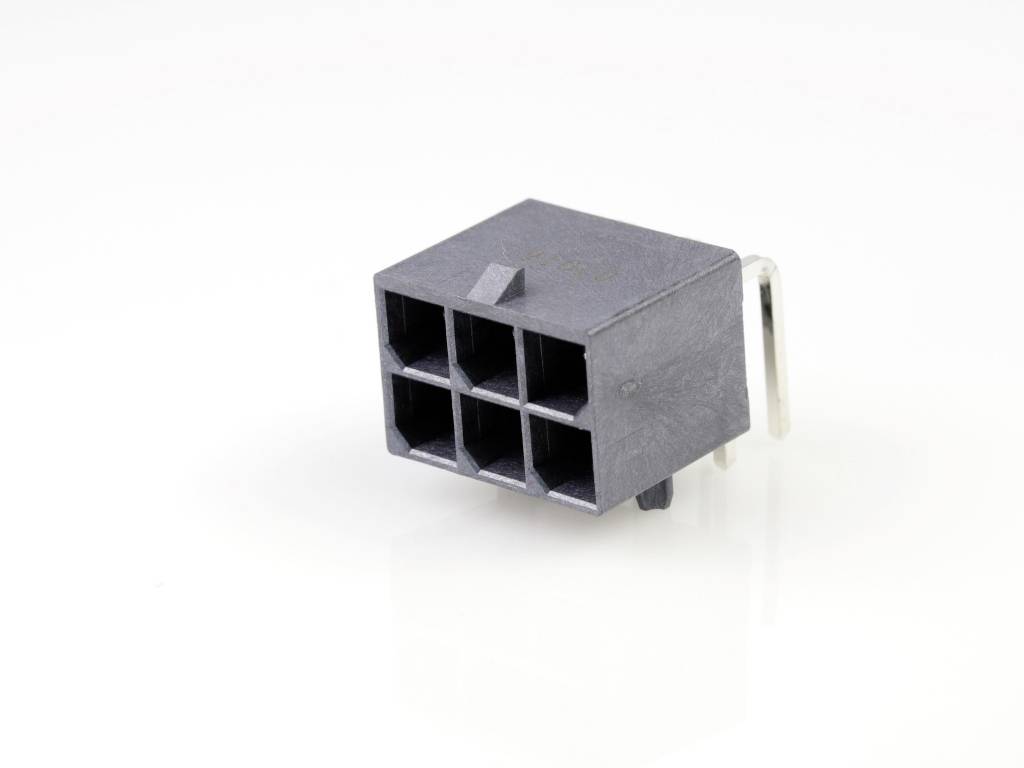 Molex Leiterplatten-Stiftleiste Rechtwinklig, 6-polig / 2-reihig, Raster 5.7mm, Kabel-Platine, Lötanschluss-Anschluss,