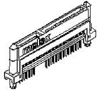 MOLEX 876781001 1.27mm Pitch Serial ATA Backplane Receptacle, Through Hole, Vertical, Extended