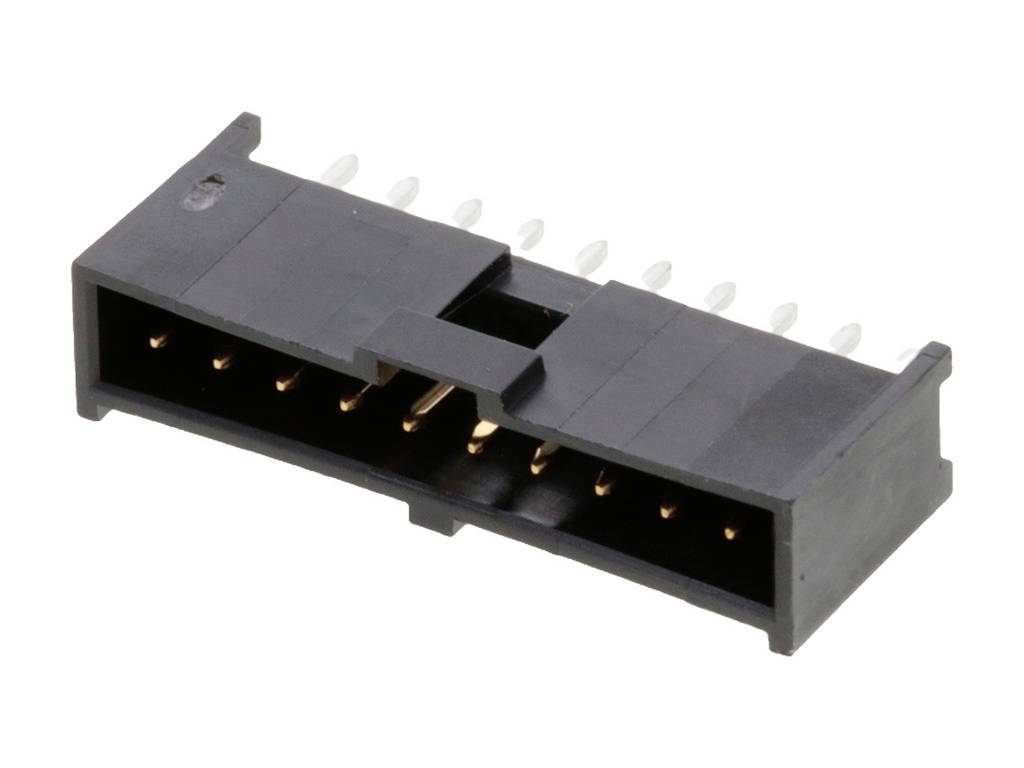 MOLEX 901361210 C-Grid III Header, Single Row, Vertical, Shrouded, 10 Circuits, 0.38µm Gold (Au