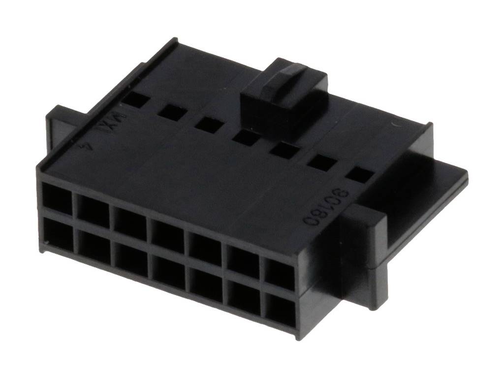 MOLEX 901600114 2.54mm Pitch C-Grid III Crimp Housing Dual Row, 14 Circuits, Black