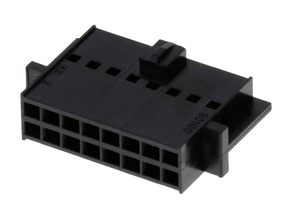 MOLEX 901600116 2.54mm Pitch C-Grid III Crimp Housing Dual Row, 16 Circuits, Black