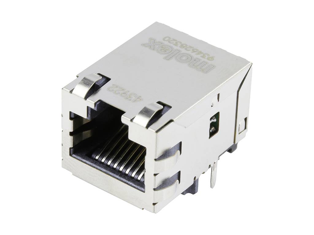 MOLEX 934628320 MXMag Fast Ethernet 4 Core Non-PoE Single-Port RJ45 Connector, 21.40mm Depth, 3