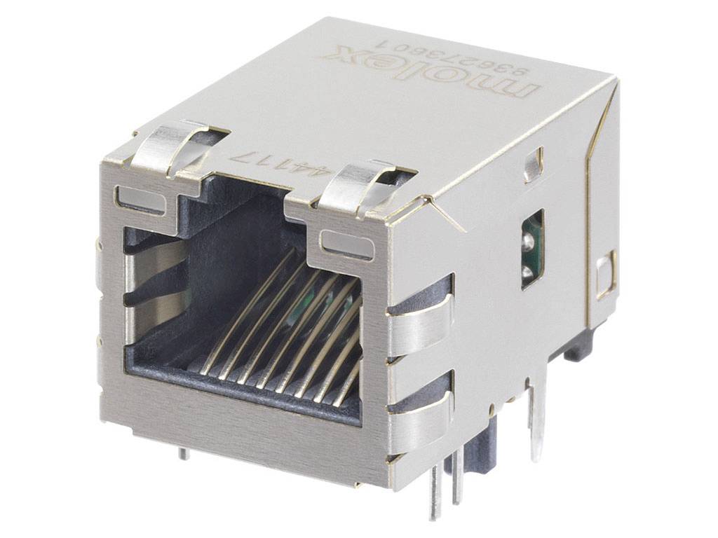 MOLEX 936273608 MXMag Gigabit Ethernet 8 Core Non-PoE Single-Port RJ45 Connector, 21.40mm Depth