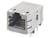 Nahaufnahme eines RJ45-Ethernet-Ports. Der silberne Anschluss zeigt acht Kontaktpins für Netzwerkverbindungen.