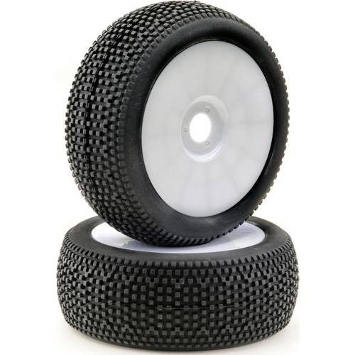 Absima 1:8 Buggy Kompletträder Minipin Disk Weiß 1 Paar