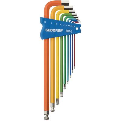 Gedore H 42 CKEL-09 Sechskant Winkelschraubendreher-Set 1.5 mm, 2 mm, 2.5 mm, 3 mm, 4 mm, 5 mm, 10 mm