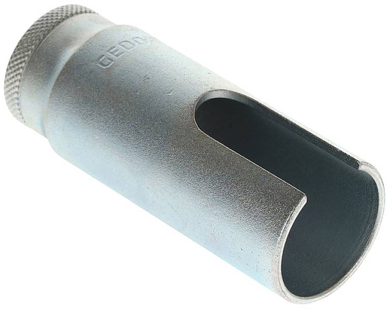 Ein silberfarbener Kerzenschlüssel zeigt die seitliche Öffnung zur leichteren Kerzenentnahme, geeignet für mechanische Arbeiten.