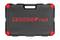 Werkzeugkoffer, schwarz mit roten Ecken, Aufschrift 'GEDORE red' in Rot.
