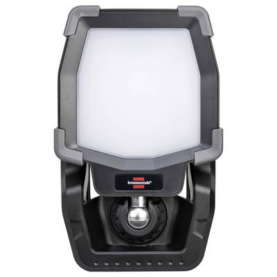 Tragbare LED-Arbeitsleuchte mit großem weißem Panel und verstellbarem schwarzem Gehäuse, Vorderansicht auf einem Ständer dargestellt.