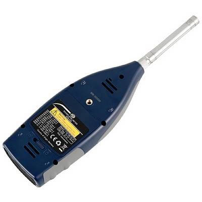 Ein blaues, tragbares Messgerät mit einer langen zylindrischen Sonde und einem Bildschirm auf der Vorderseite zur Überwachung von Daten.