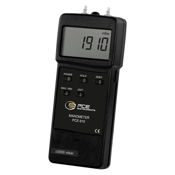 PCE Instruments PCE-910 Manometer ±2000 mbar | Genauigkeit ±2 % | Wiederholbarkeit ±1 % | Messfolge 0,8 s| RS-232