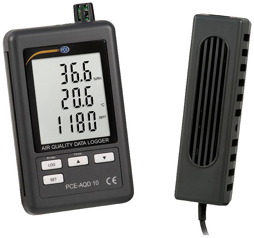 PCE Instruments PCE-AQD 10 Multi-Datenlogger Messgröße CO2, Luftfeuchtigkeit, Temperatur