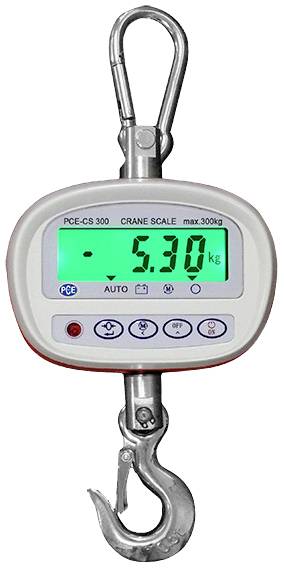 PCE Instruments Kranwaage PCE-CS 300 |300 kg |Fernbedienung |Tara-Funktion |Haken |Schäkel |hinterleuchtetes LCD