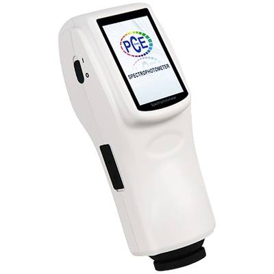 Tragbares Spektralphotometer mit einer digitalen Anzeige auf der Vorderseite. Ein Messgerät zur Farbanalyse in verschiedenen Anwendungen.