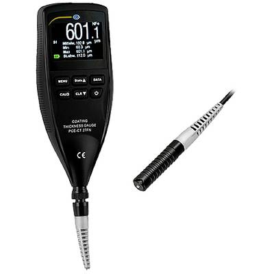 Gerät zur Messung der Beschichtungsdicke, schwarzes Handgerät mit abnehmbarem Messkopf, Display zeigt 601,1 Mikrometer.