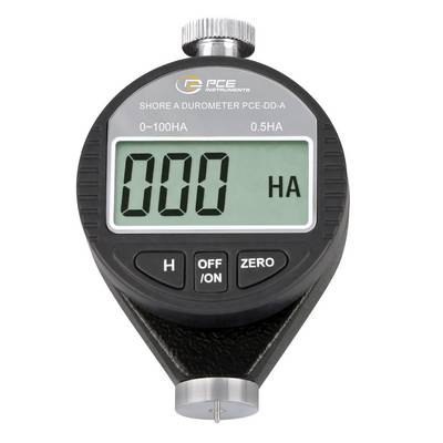 Digitales Shore A Durometer zeigt 000 HA an, mit H, OFF/ON und ZERO Tasten.