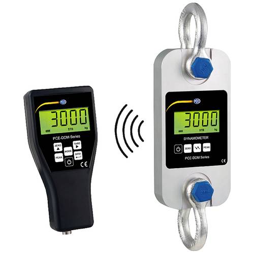 PCE Instruments Zugmesslasche PCE-DDM 3 3.000 kg PEAK batteriebetrieben Fernanzeige Schäkel Summierfunktion