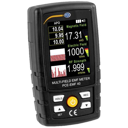 PCE Instruments PCE-EMF 40 Magnetfeldtester bis 2000 V/m 3-Achsen Messung für Nieder- & Hochfrequenzen 2,4 Anzeige