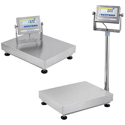 Industriewaage mit digitalem Display und Plattform. Eine Waage zeigt '13.20', während die andere unausgelesen ist.