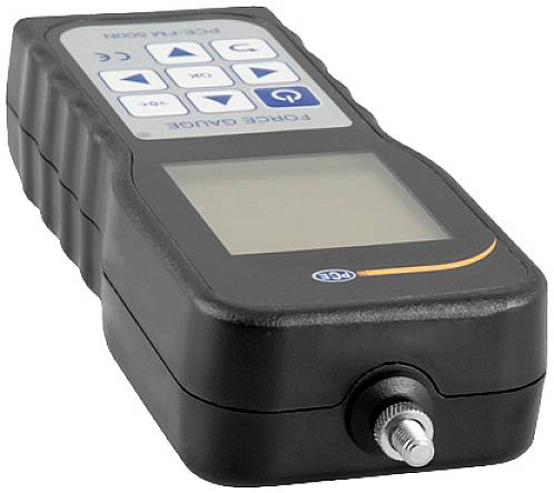 Ein Handgerät zum Messen von Kräften mit einem digitalen Display und mehreren Steuerknöpfen.