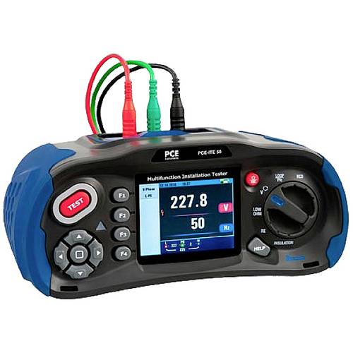 Thumbnail - PCE Instruments Installationstester PCE-ITE 50 VDE 0100 Schleifenwiderstand L-N L-PE N-PE FI Teststrom einstellb. uvm.