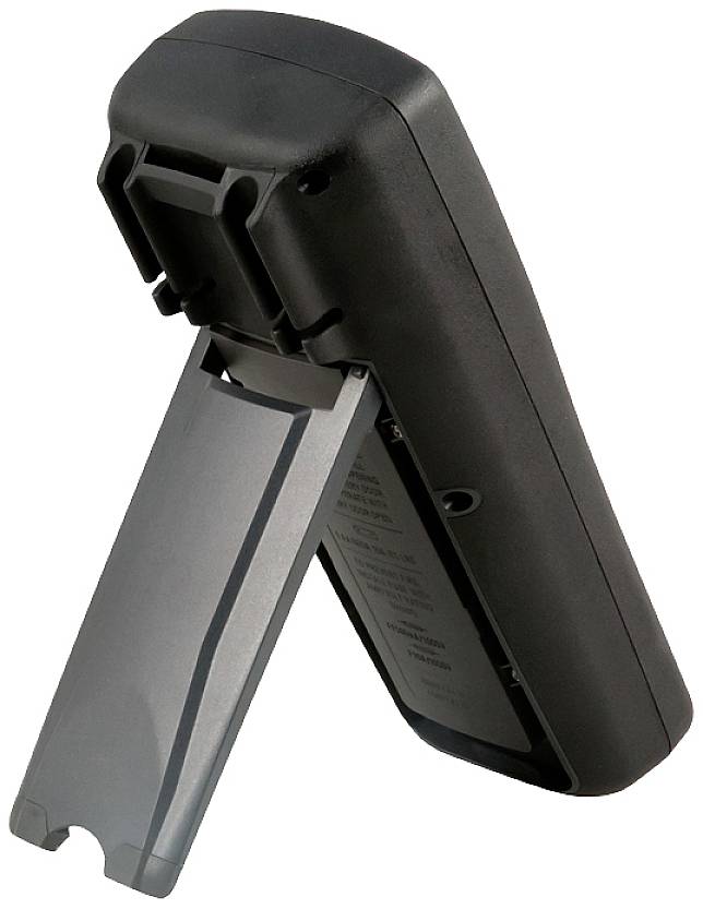 Fernbedienung mit geöffnetem Batteriefachdeckel, zeigt das hintere Gehäuse.