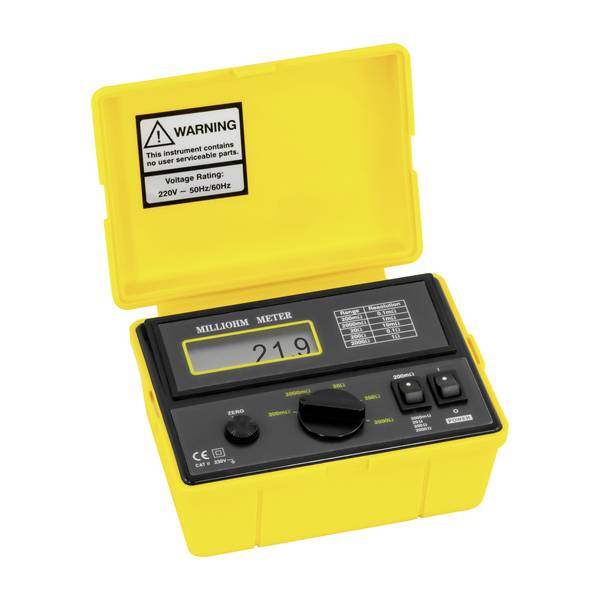 PCE Instruments Ohmmeter PCE-MO 2001 Vierleitersystem |100μΩ … 2000Ω |ermöglicht Widerstandmessung |Durchgangsprüfung