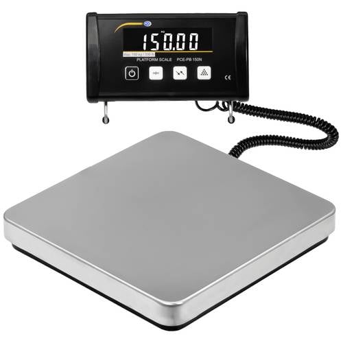 PCE Instruments Plattformwaage PCE-PB 150N bis 150 kg Ablesbarkeit 50 g USB PEAK Hold Netz- & Batteriebetrieb