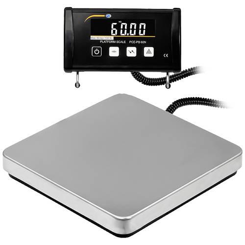 Thumbnail - PCE Instruments Plattformwaage PCE-PB 60N bis 60 kg Ablesbarkeit 20 g USB PEAK Hold Netz- & Batteriebetrieb
