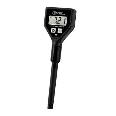 Tragbares digitales pH-Messgerät mit Sonde, das auf seinem Display eine Anzeige von 7,21 zeigt.