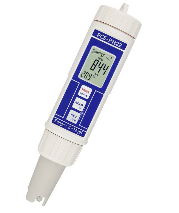 PCE Instruments Aquarium pH-Messer PCE-PH 22|inkl. automatische Temperaturkompensation (ATC)|wasserdicht|0..+80 °C