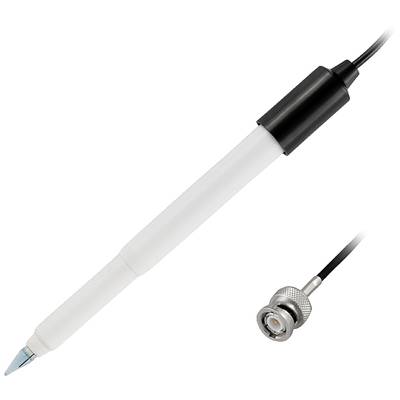 Langer, weißer pH-Sensor mit Kabel und Stecker, geeignet zur Messung von pH-Werten in Flüssigkeiten.